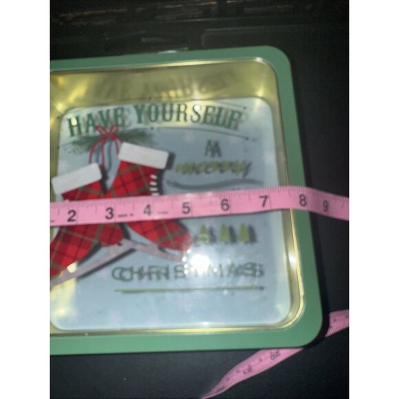 Vintage Christmas Cookie Square Tin Have Yourself A Merry Little 8”L x 8”W x 3”H - Picture 4 of 9